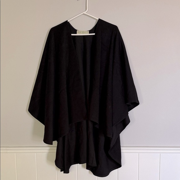Vintage Hourihan by Jimmy Hourihan of dublin Black Open Front wool Cape - Picture 1 of 3